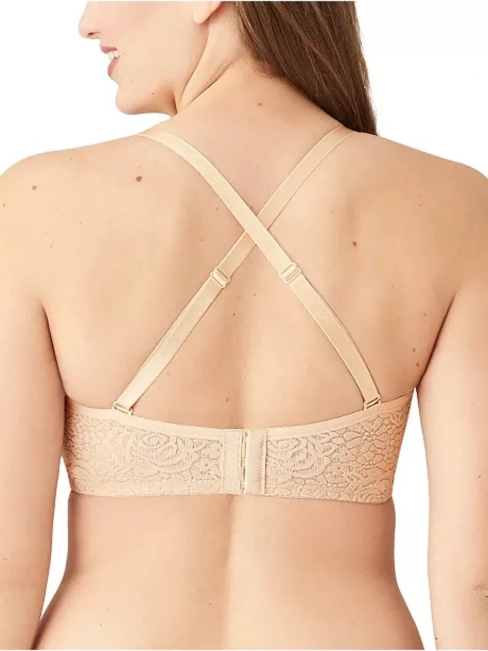 NWT Wacoal Halo Lace Strapless Convertible Bra 854205 in Beige, Women's 32DD